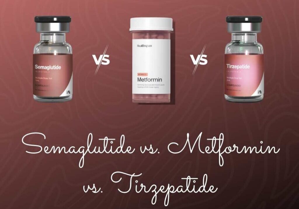Three medication vials with comparison title