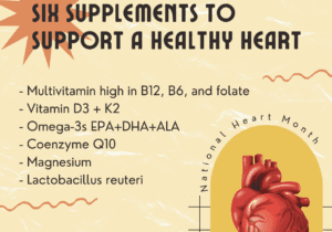 Heartbeat with healthy supplements list for heart support.
